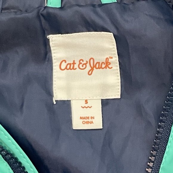 cat and jack jacket boys size S  green blue - Picture 3 of 10